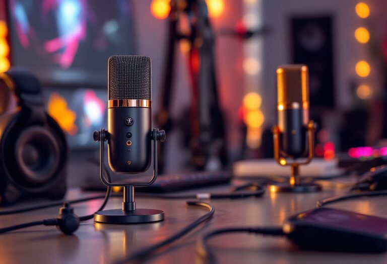 Microphones for streaming setup with accessories