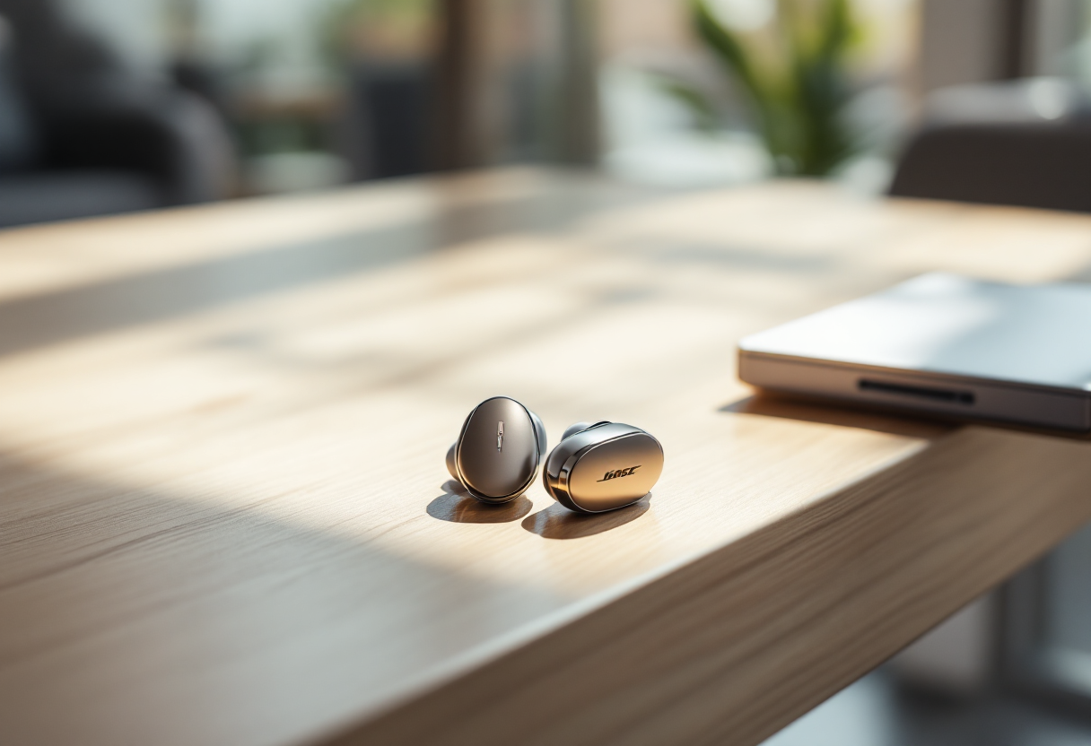 Bose Ultra Open Earbuds in uso con design elegante