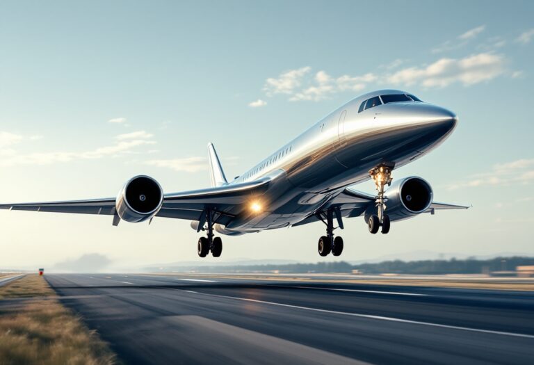 A futuristic supersonic aircraft soaring through the sky