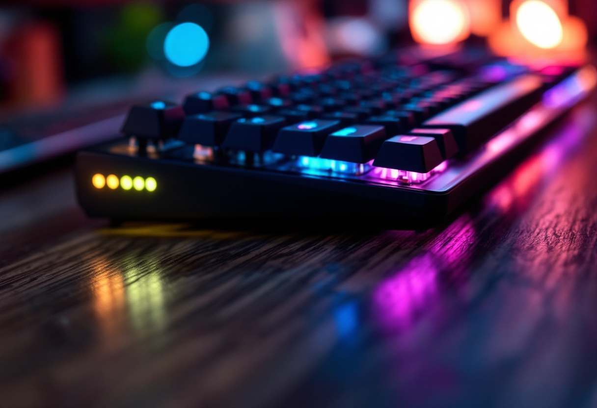 Lemokey L5 HE gaming keyboard with RGB lighting